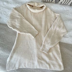 Free People Cream Tunic Sweater
